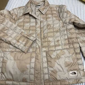 The North Face Women Beige Camo Quilted Jacket